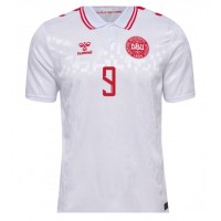 Camiseta Dinamarca Rasmus Hojlund #9 Segunda Equipación Replica Eurocopa 2024 mangas cortas